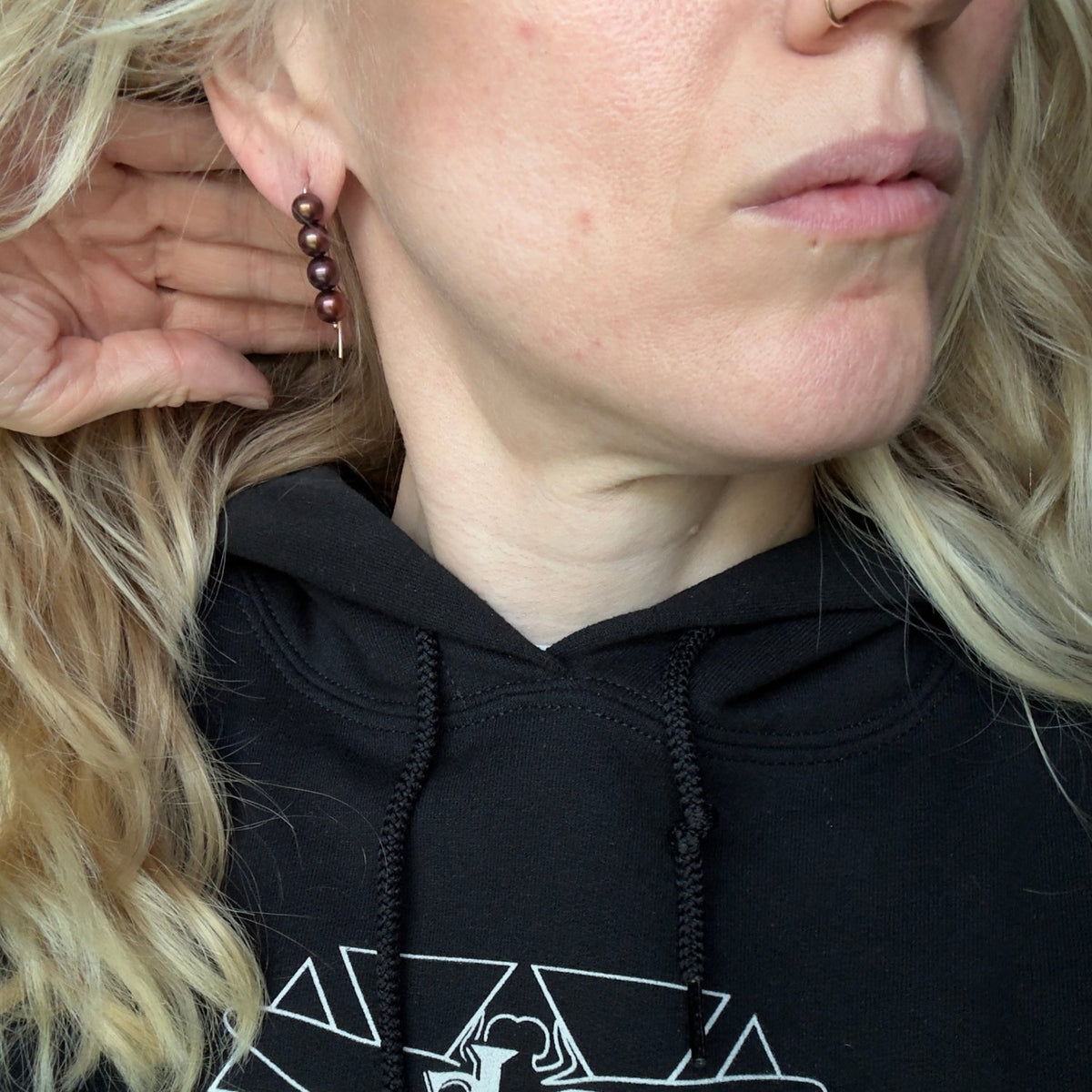 8mm Tahitian Pearl Slide Earrings | 14K Rose Gold