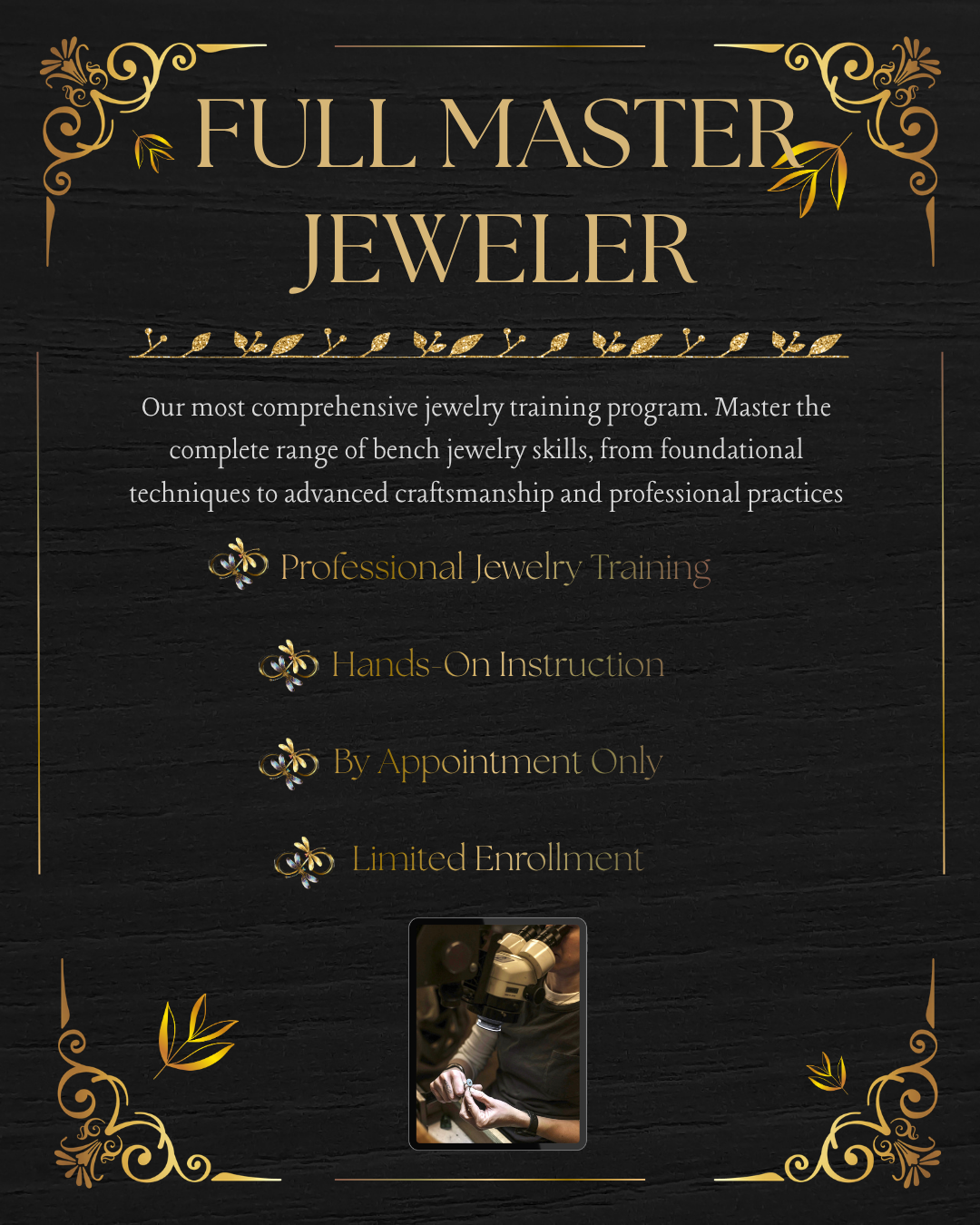 Full Certified Master Jeweler – In Person