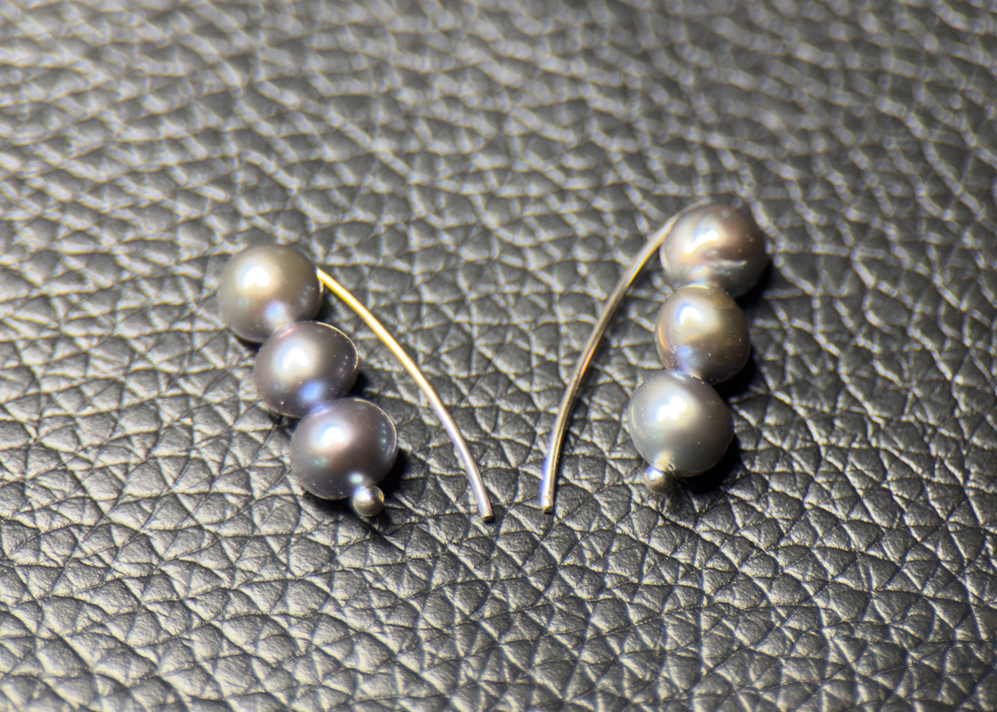 5mm Tahitian Pearl Slide Earrings in 14K White Gold