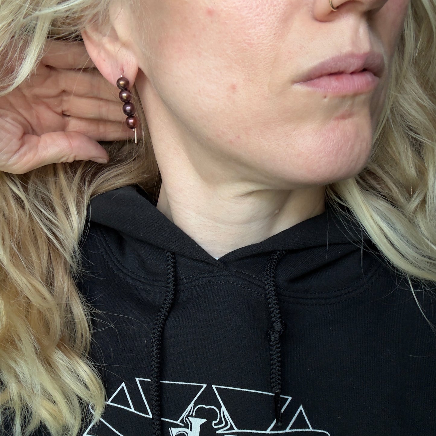 8mm Tahitian Pearl Slide Earrings | 14K Rose Gold