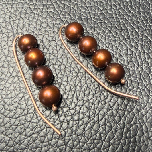 8mm Tahitian Pearl Slide Earrings | 14K Rose Gold