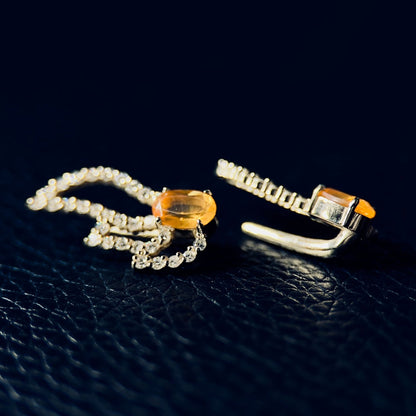 Phoenix Fire Opal Earrings | 14K Yellow Gold