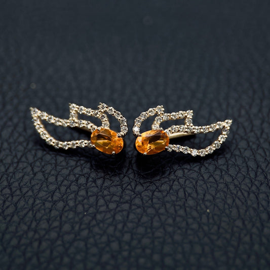 Phoenix Fire Opal Earrings | 14K Yellow Gold